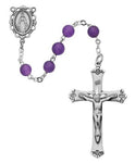 Genuine Amethyst Rosary - Sterling Silver Center and Crucifix - St. Mary's Gift Store