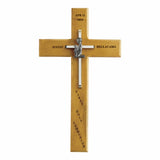 Cruz de pared personalizada de madera de arce y latón para niño de primera comunión de 10.0 in