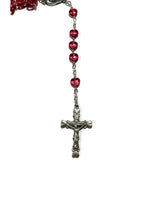 Pink Glass Heart Shaped Rosary Beads wit SHJ Center