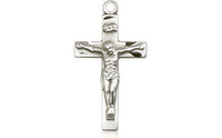 Sterling Silver Crucifix Medal. 7/8 x 3/8 inch