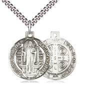 St. Benedict Round Sterling Silver Medal, 5/8 inch - St. Mary's Gift Store
