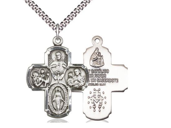 5-Way Sterling Silver Crucifix - Medium - St. Mary's Gift Store