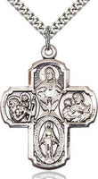 5-Way Sterling Silver Crucifix, 1 3/8 inch - St. Mary's Gift Store