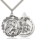 St. Michael / Guardian Ange Round Medal. Double Sided - St. Mary's Gift Store