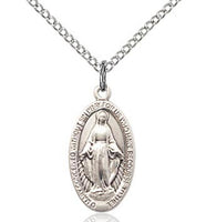 Miraculous Medal  Sterling Silver Pendant, 3/4 inch - St. Mary's Gift Store