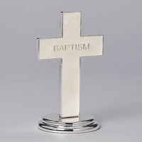 Baptism Table Cross - Silver Plated, 5 1/2 inches - St. Mary's Gift Store