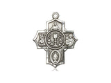 First Communion 5-Way Sterling Silver Cross, 7/8 inch - St. Mary's Gift Store