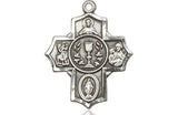 First Communion 5-Way Sterling Silver Cross, 7/8x 3/4 inch
