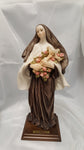 12" Hand-painted "The Little Flower of Jesus" Statue . Made in Italy. - St. Mary's Gift Store