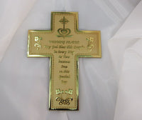 Gold Plated Wedding Wall Cross- Pewter - St. Mary's Gift Store