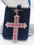 Sapphire Sterling Silver Cross - St. Mary's Gift Store