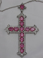 Sapphire Sterling Silver Cross - St. Mary's Gift Store
