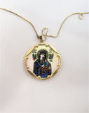 Hand Painted Our Lady of Perpetual Help Pendant -14KT - St. Mary's Gift Store