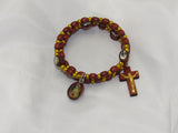 Wrap-around Wooden Rosary Bracelet - Guardian Angel - St. Mary's Gift Store