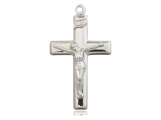 Crucifix - Sterling Silver, 1 1/8 inch - St. Mary's Gift Store