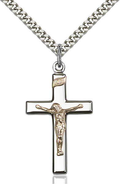Gold Filled on Sterling Silver Pendant, 1 1/4 inch - St. Mary's Gift Store