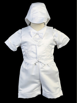 Satin Baptism / Christening Shorts Set - St. Mary's Gift Store