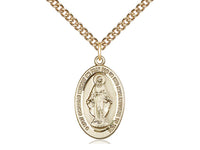Miraculous Medal Gold Filled Medal with Gold Filled 24 inch Endless Chain, 7/8 inch - St. Mary's Gift Store