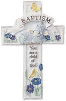 Baptism  Resin Cross, Child of God 8.5 inches - St. Mary's Gift Store