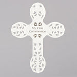 First Communion Porcelain Cross, 8 1//4 inches - St. Mary's Gift Store