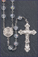 8 mm Crystal Aurora Borealis Rosary - St. Mary's Gift Store