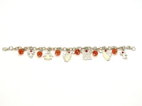 Silver Plated Angel Bracelet with Red Accent Beads - St. Mary's Gift Store