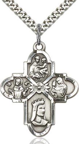 Franciscan 4-Way Cross - Sterling Silver, 1 1/4 inch - St. Mary's Gift Store