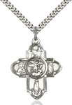 Our Lady 5-Way Sterling Silver Medal, 1 1/4 inch - St. Mary's Gift Store