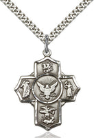 Sterling Silver Navy 5- Way cross - St. Mary's Gift Store