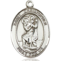 St Christopher Medal Sterling Silver Medal, 1 inch - St. Mary's Gift Store
