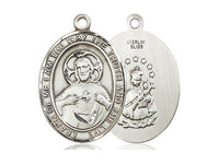 Sacred Heart of Jesus Sterling Silver Scapular, 1 inch