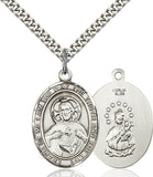 Sacred Heart of Jesus Sterling Silver Scapular, 1 inch - St. Mary's Gift Store