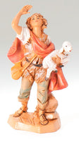 Micah the Shepherd Carrying a Sheep, Fontanini Handmade, 5 inches - St. Mary's Gift Store