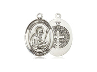 Medalla de plata de ley de San Benito con cadena de 24 pulgadas y 3/4 de pulgada
