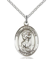 St. Christopher Medal Sterling Silver Medal, 3/4 inch - St. Mary's Gift Store