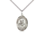 St. Maximilian Kolbe Sterling Silver Necklace with 18 inch Chain, 3/4 inch - St. Mary's Gift Store