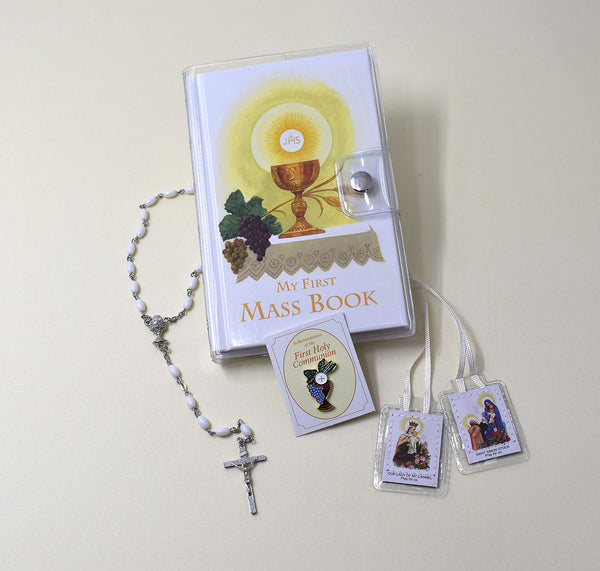 First Mass Book (My First Eucharist) Vinyl Gift Set - St. Mary's Gift Store