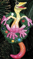 Kitty's Critters " Dot Gecko" Christmas Figurine - Hard to find collectible - St. Mary's Gift Store