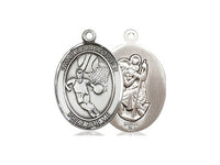 St. Christopher Sterling Silver Medal- Basketball. Medal only. No chain. - St. Mary's Gift Store