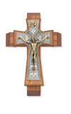 11" Walnut Celtic Sick Call Crucifix, Made in the USA - St. Mary's Gift Store