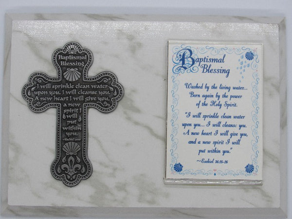 Baptism Picture Frame with Petwer Cross, - St. Mary's Gift Store