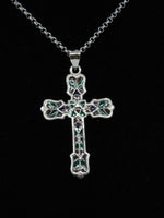 Sterling Silver Cross with Stained Glass Pattern. 1. inches - St. Mary's Gift Store
