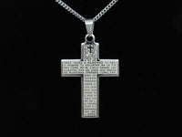 Our Father Stainless Steel Cross, 1 3/4 inch - St. Mary's Gift Store