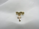 Gold Filled Baby Pin with Gold Filled Crucifix Charm - St. Mary's Gift Store