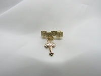 Gold Filled Baby Pin with Gold Filled Crucifix Charm - St. Mary's Gift Store