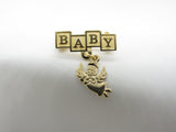 Gold Filled Baby Pin with Beautiful Polished Angel Charm - St. Mary's Gift Store