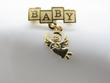 Gold Filled Baby Pin with Beautiful Polished Angel Charm - St. Mary's Gift Store