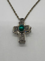 Irish Blessing Cross Shaped Locket with Message Scroll - St. Mary's Gift Store