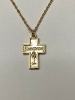 First Communion Gold Plated Cross 7/8"