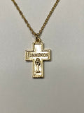 First Communion Gold Plated Cross 7/8"